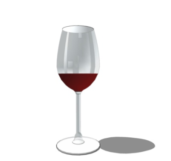 现代玻璃红酒杯su模型