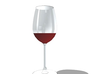 现代玻璃红酒杯su模型