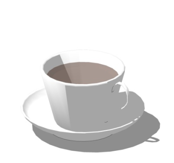 现代咖啡杯su模型