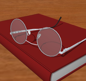 现代眼镜书籍su模型