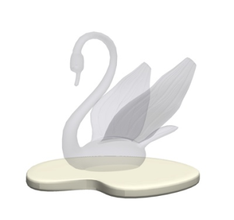 现代水晶天鹅摆件su模型