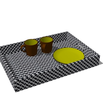 现代陶瓷水杯su模型