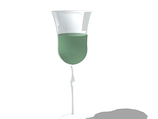 现代玻璃酒杯su模型