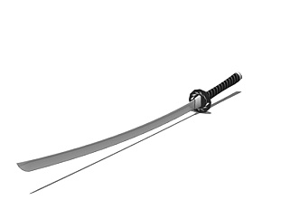 现代金属武士刀su模型