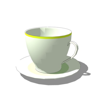 现代咖啡杯su模型