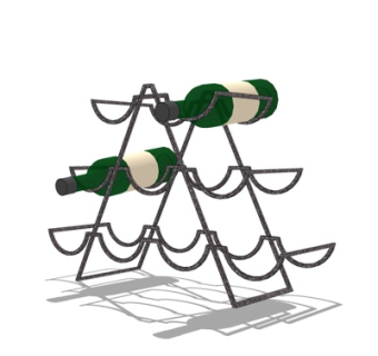 现代红酒架su模型