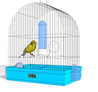 现代鸟笼su模型