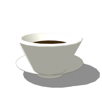 现代咖啡杯su模型