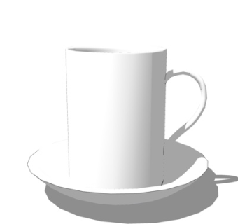 现代咖啡杯su模型