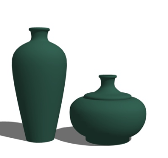 现代陶瓷花瓶摆件su模型