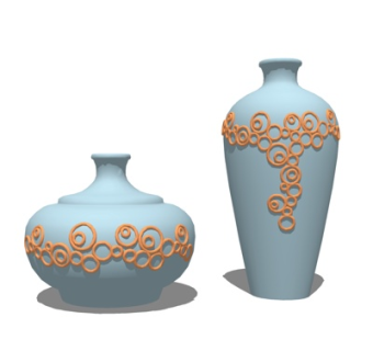 现代陶瓷花瓶摆件su模型
