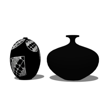 现代陶瓷花瓶摆件su模型