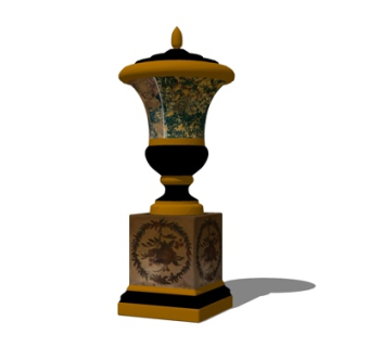 中式陶瓷摆件su模型