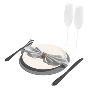 现代餐具酒杯su模型