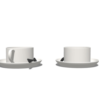 现代咖啡杯su模型