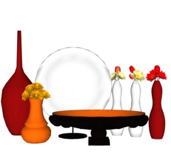 现代饰品摆件su模型