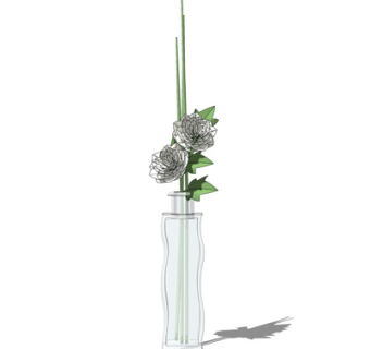 现代玻璃花瓶su模型