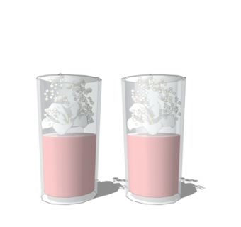 现代玻璃花瓶su模型