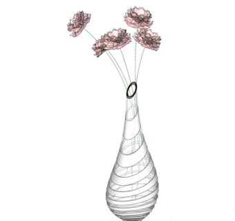 现代玻璃花瓶su模型