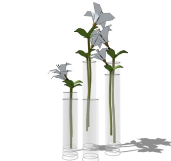 现代玻璃花瓶su模型