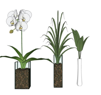 现代玻璃花瓶su模型