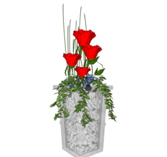 现代玻璃花瓶su模型