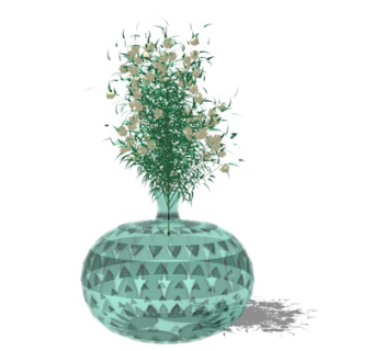 现代玻璃花瓶su模型