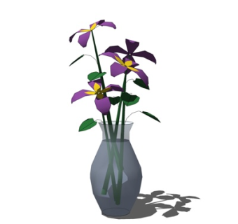 现代玻璃花瓶su模型