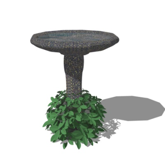 自然风石桌su模型