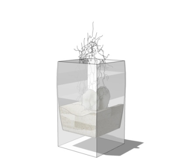 现代玻璃花瓶su模型