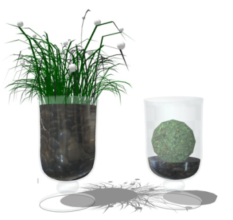 现代玻璃花瓶su模型