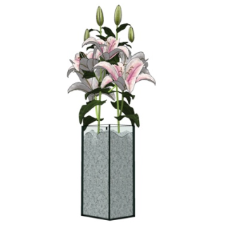 现代玻璃花瓶su模型