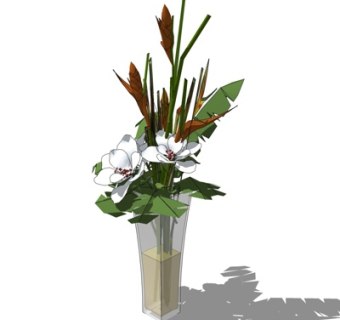 现代玻璃花瓶su模型