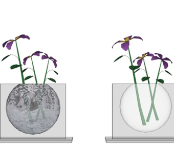 现代玻璃花瓶su模型