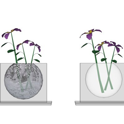 现代玻璃花瓶su模型