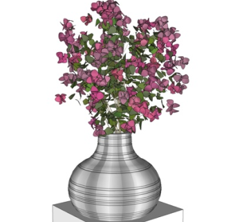 现代花瓶花卉su模型
