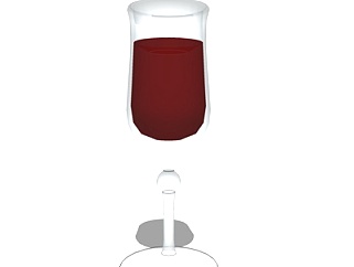 现代玻璃红酒杯su模型