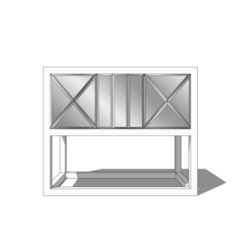 现代实木边柜su模型