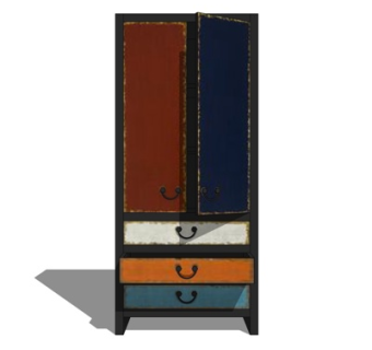 工业风衣柜su模型