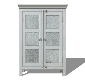 简欧实木衣柜su模型