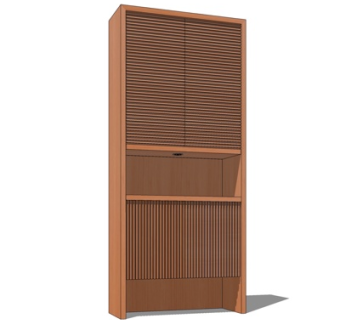 现代实木玄关鞋柜su模型