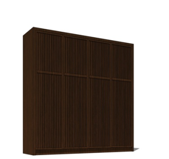 现代实木衣柜su模型