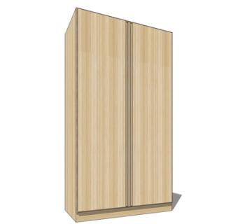 现代实木衣柜su模型