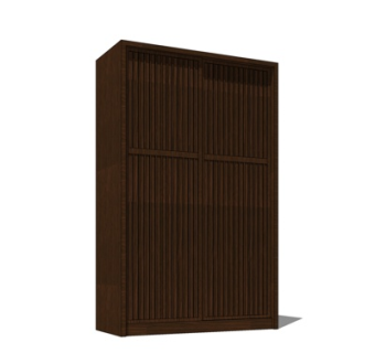 现代实木衣柜su模型