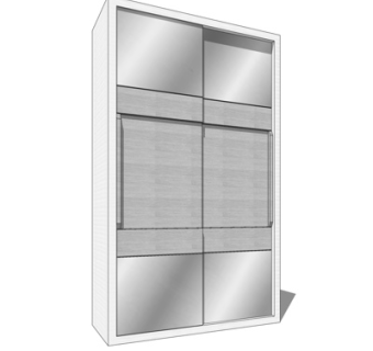 现代实木衣柜su模型