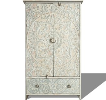 欧式实木衣柜su模型