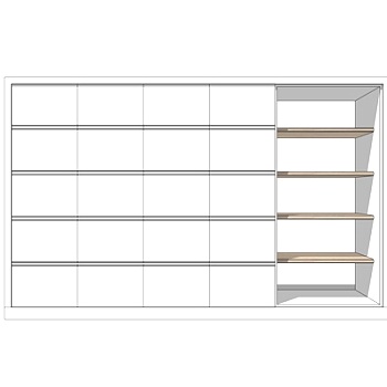 现代实木储物柜su模型