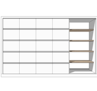 现代实木储物柜su模型