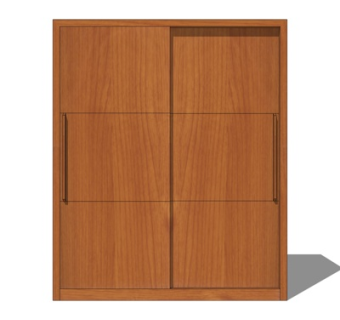 现代实木衣柜su模型