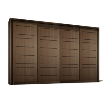 现代实木衣柜su模型